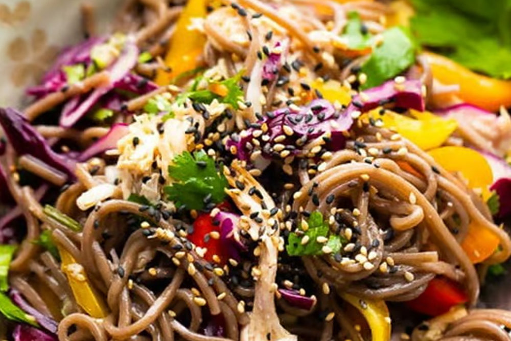 Poached Chicken Soba Noodle Salad